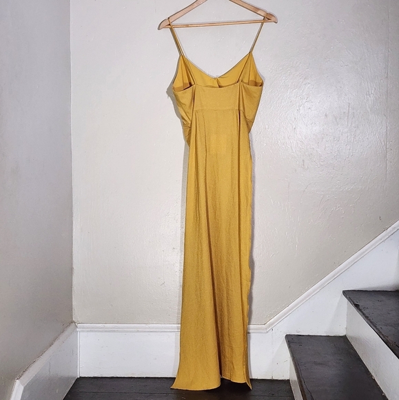 L'Acedemie Mustard Yellow Sleeveless Dress - Picture 2 of 6